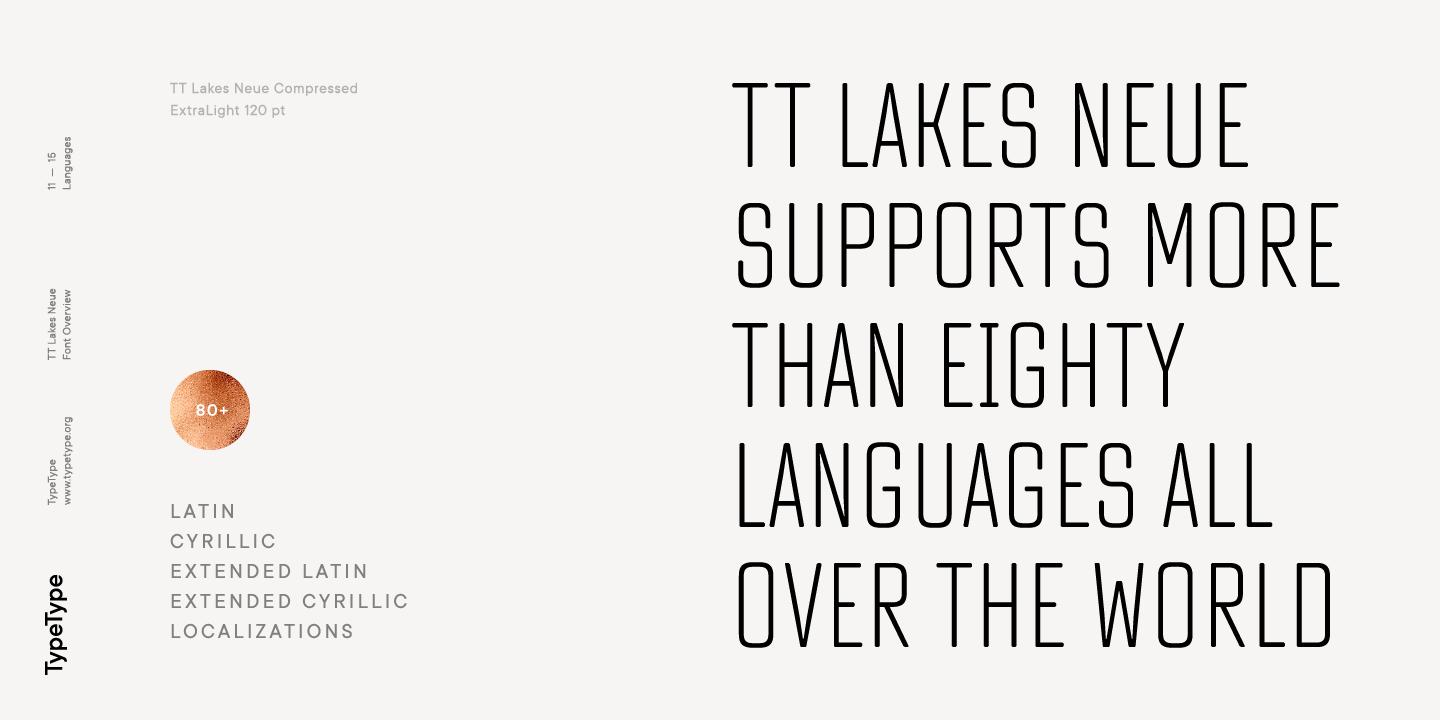 Beispiel einer TT Lakes Neue Compressed DemiBold-Schriftart